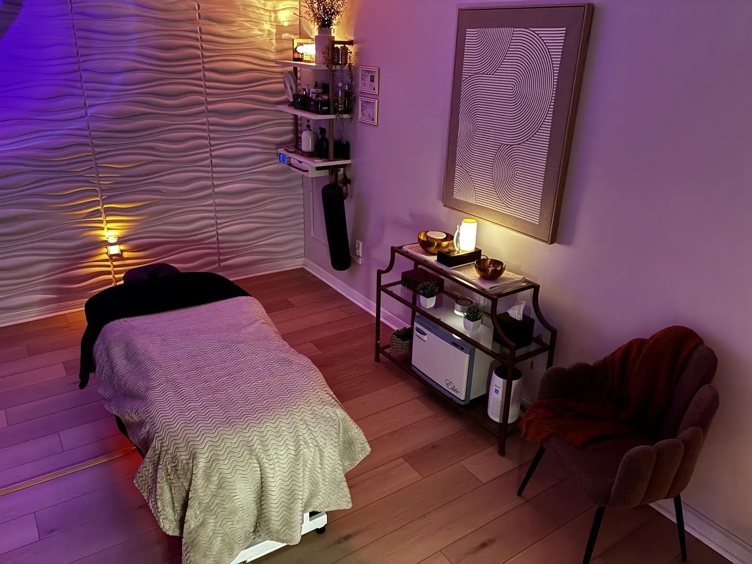 Private massage room at The Reset Room in Melbourne, Florida